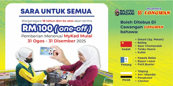 SARA UNTUK SEMUA: Warganegara 18 tahun dan ke atas akan terima RM100 (one-off)