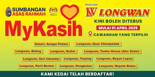 MyKasih kini boleh ditebus di cawangan Pasaraya Longwan & Gmart terpilih.