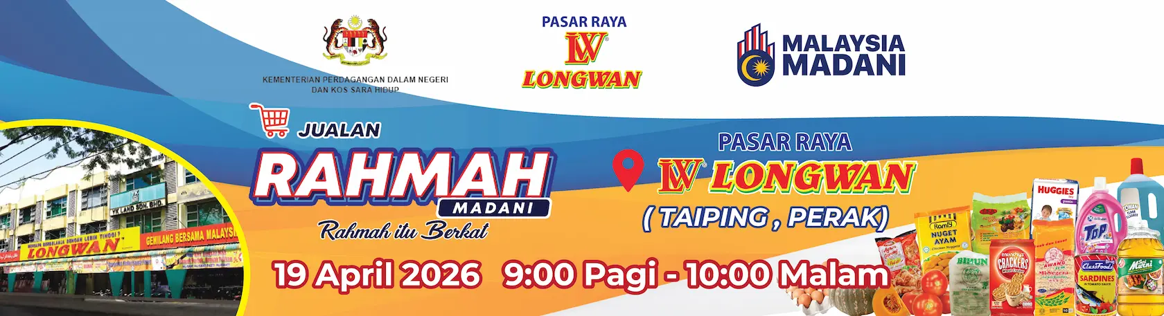 Jualan Rahmah Madani di Pasaraya Longwan Taiping, Perak (19 Apr 2026)