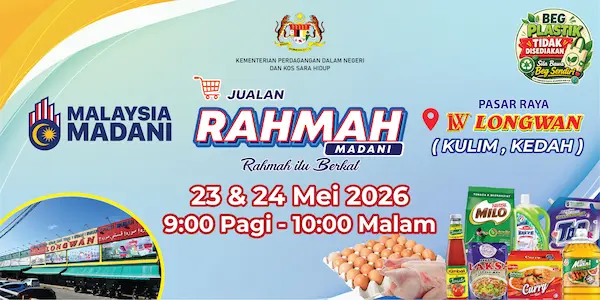 Jualan Rahmah Madani di Pasaraya Longwan Kulim, Kedah (23-24 May 2026)