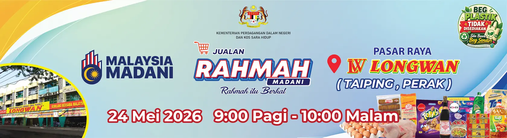 Jualan Rahmah Madani di Pasaraya Longwan Taiping, Perak (23-24 May 2026)