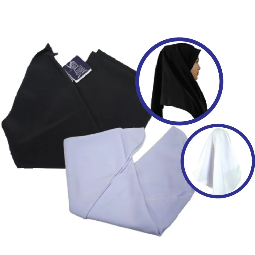 SCHOOL TUDUNG (S-XL SIZE) ANNIL (BLACK / WHITE) J12 SEHELAI