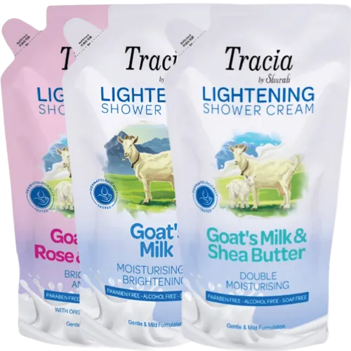 TRACIA LIGHTENING SHOWER CREAM REFILL PACK (ASSORTED) 750ML